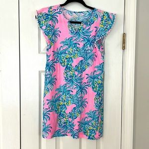 Girls Lilly Pulitzer Dress with Pom Pom Accents